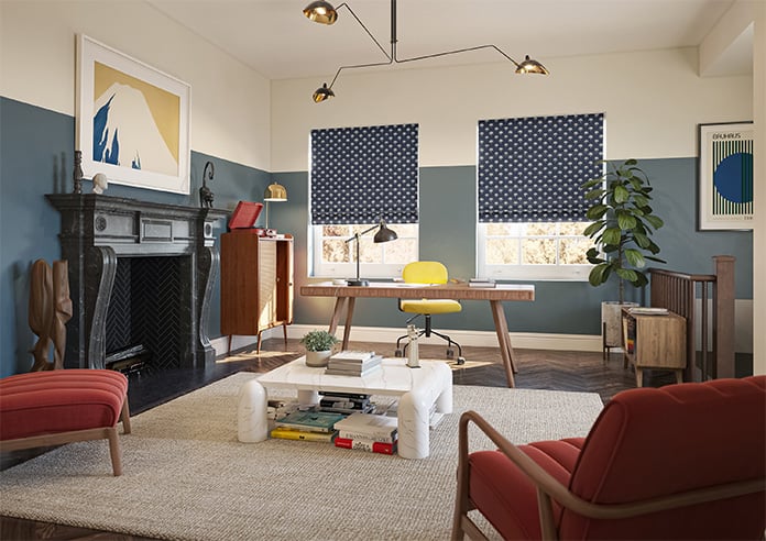 Hanalei, Blue Navy - Motorised Roman Blind - Image 6